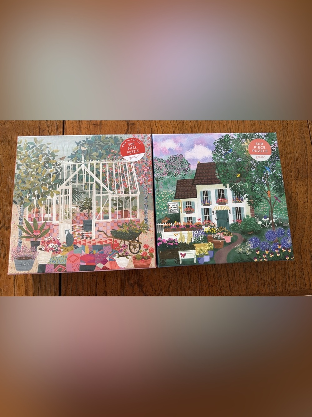 Two Galison 500 piece puzzles Charming Floral pair